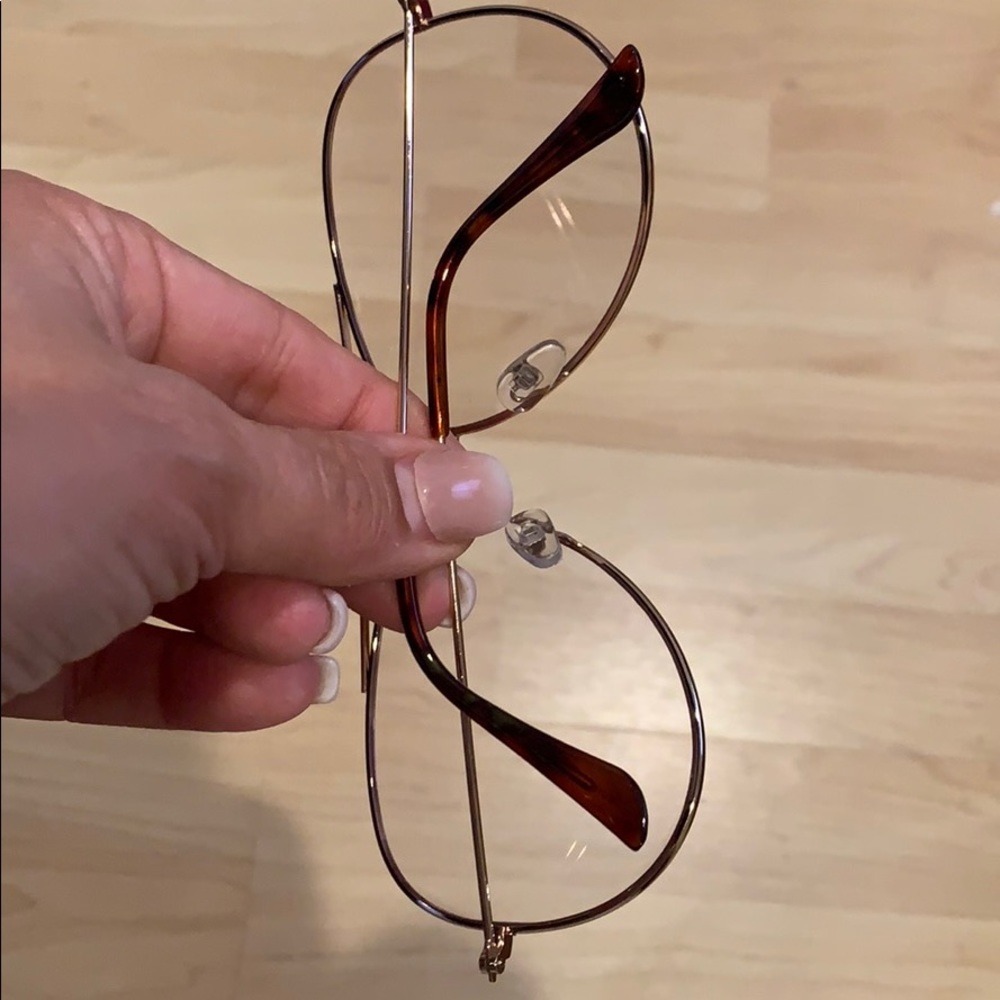 Oversize Aviator Sunglasses Rose Gold Clear Lens - Picture 3 of 8